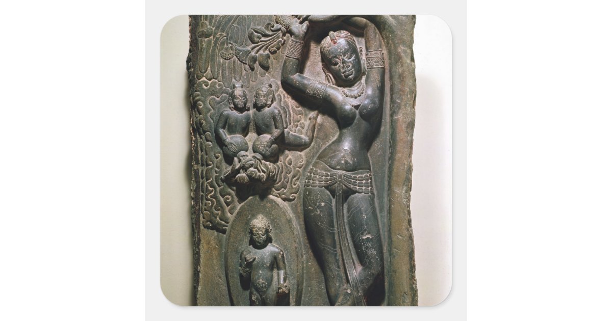 Queen Maya giving birth to the future Buddha Square Sticker