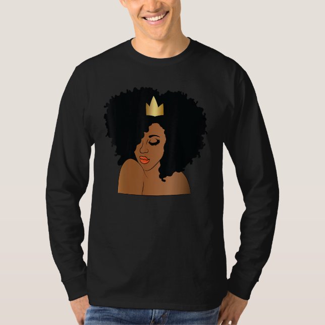 Queen Melanin Black History Month African American T-Shirt (Front)