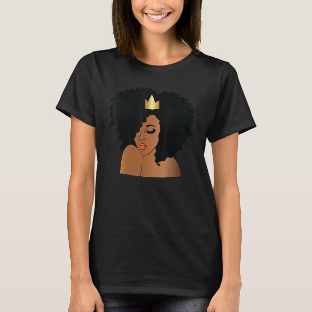 Queen Melanin Black History Month African American T-Shirt (Front)