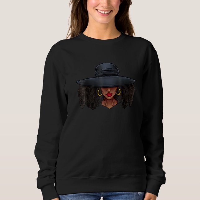 Queen Melanin Black History Month Afro African Pri Sweatshirt (Front)