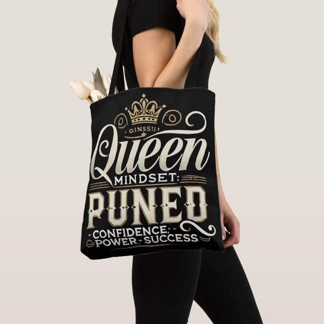 Queen Mindset – Tuned for Confidence Tote Bag (Close Up)