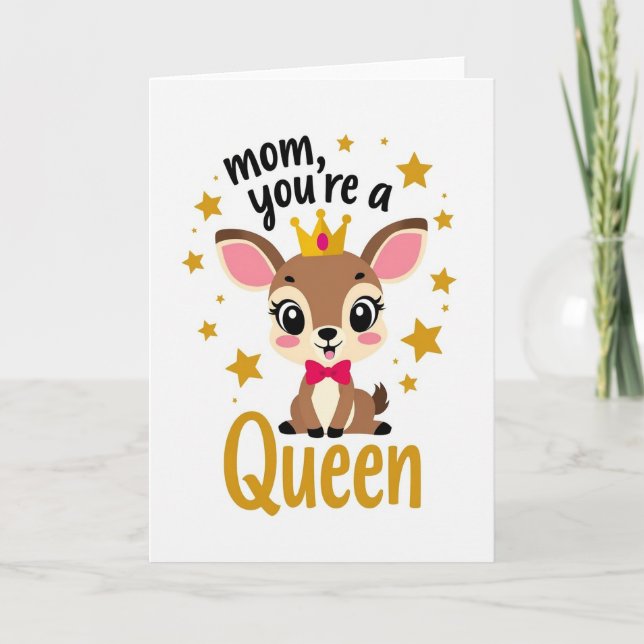 Queen Mom Fawn Illustration Card (Front)