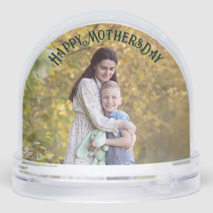 Queen Mom Floral Retro Typography Snow Globe