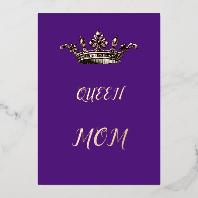 Queen Mom Foil Holiday Card (Front)