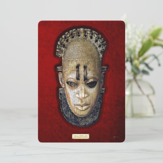 Queen Mother Idia - Ivory Edo Mask on Red Velvet (Standing Front)