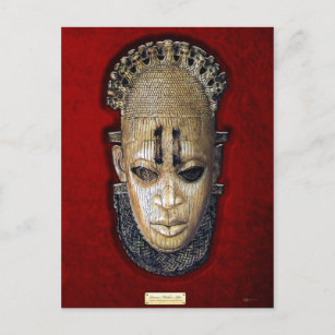 Queen Mother Idia - Ivory Edo Mask on Red Velvet Postcard
