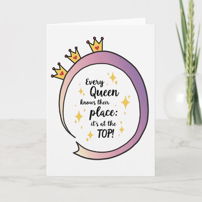 Queen Mothers Day Hearts Art Card (Front)