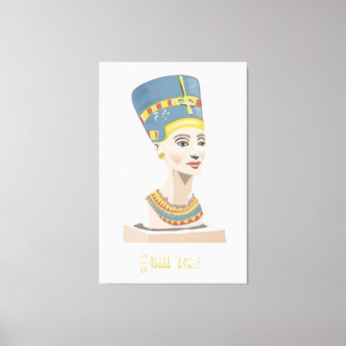 Queen Nefertiti and Cartouche rectangular Poster Canvas Print