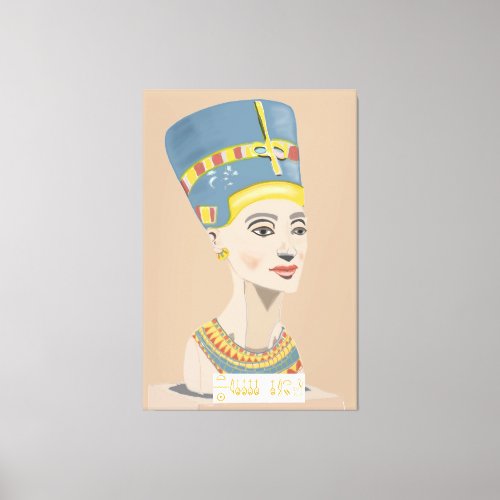 Queen Nefertiti and Cartouche rectangular Poster Canvas Print