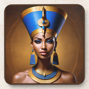 “Queen Nefertiti” Beautiful Ancient African Queen Beverage Coaster