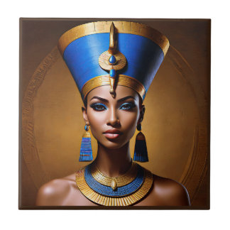 “Queen Nefertiti” Beautiful Ancient African Queen Ceramic Tile