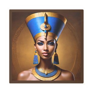 “Queen Nefertiti” Beautiful Ancient African Queen Metal Print