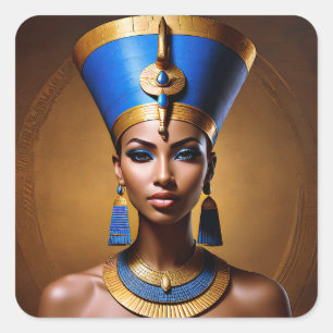 “Queen Nefertiti” Beautiful Ancient African Queen Square Sticker