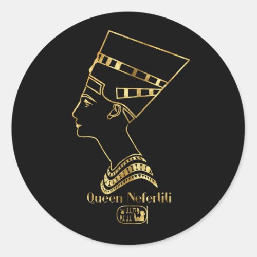 Queen Nefertiti Profile Classic Round Sticker