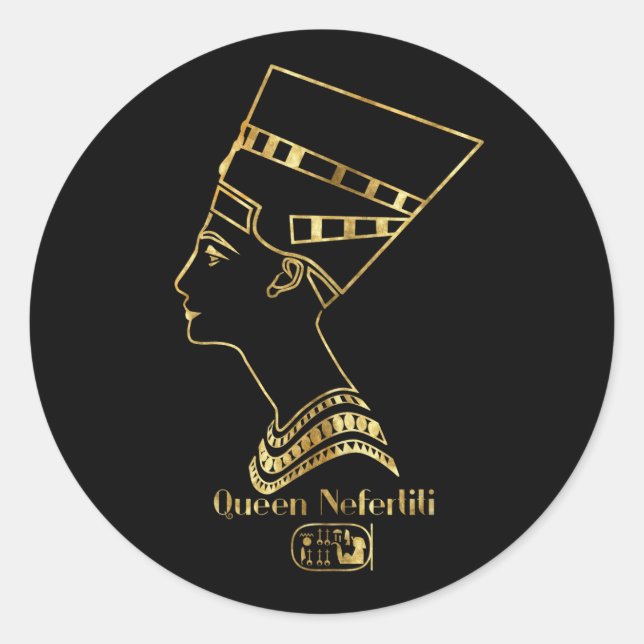 Queen Nefertiti Profile Classic Round Sticker (Front)
