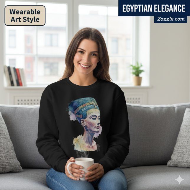 Queen Nefertiti Watercolor T-Shirt – Egyptian Art (Creator Uploaded)