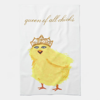 queen of all chicks kitchen towel