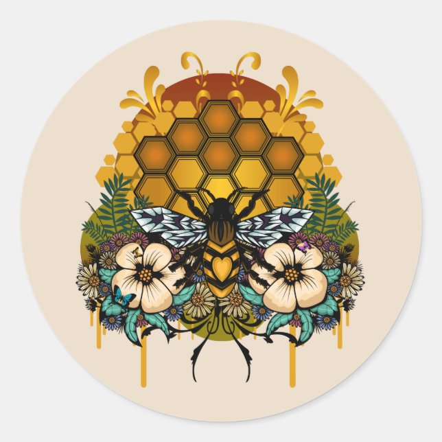 Queen Of Bees Classic Round Sticker (Front)