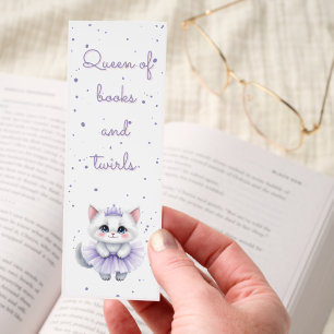 Queen of Books and Twirls Princess Cat Ballerina Bookmarks