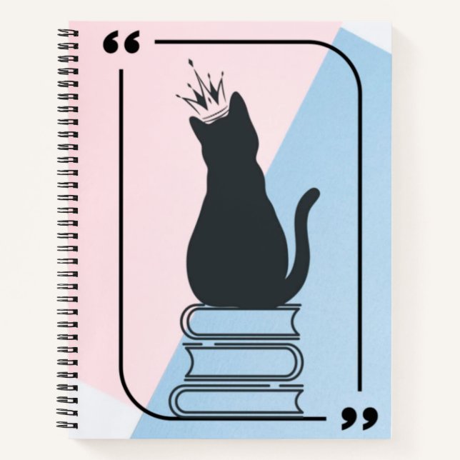 Queen of Books – Crowned Cat on Stack of Books (Front)