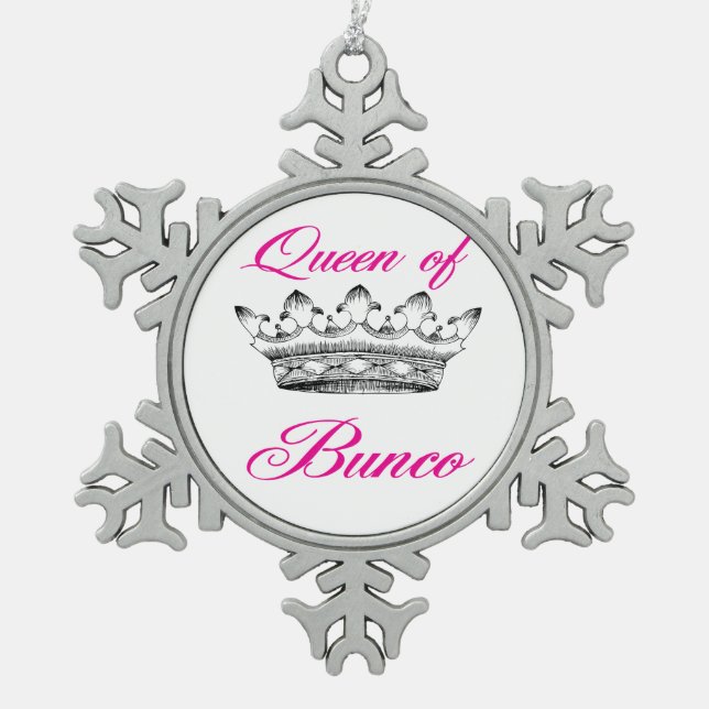 Queen Of Bunco Snowflake Ornament (Front)