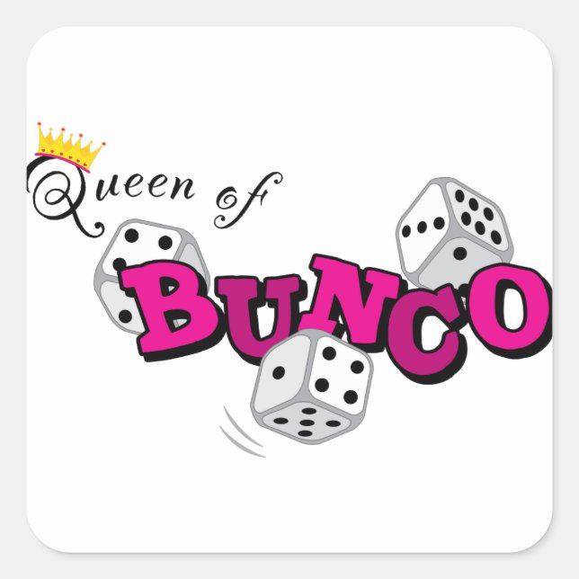 Queen of Bunco Square Sticker (Front)