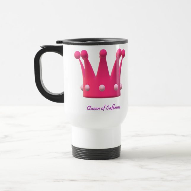 Queen of Caffeine Travel Mug (Left)
