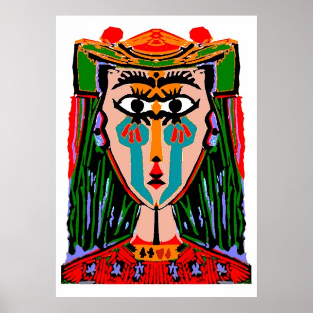Queen of Cards Abstract Poster (Front)