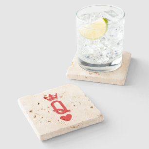 Queen of cards stone coaster