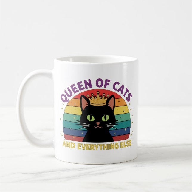 Queen of Cats Coffee Mug (Left)