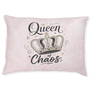 Queen of Chaos Funny Pet Crown Bed