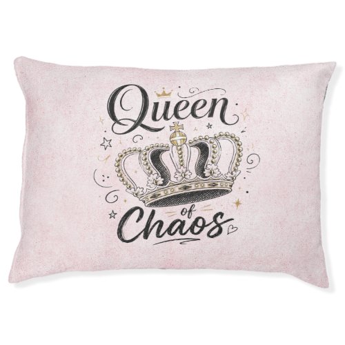 Queen of Chaos Funny Pet Crown Bed