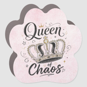 Queen of Chaos Funny Pet Crown Car Magnet