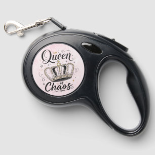 Queen of Chaos Funny Pet Crown Retractable Pet Leash