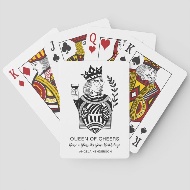 Queen of Cheers Birthday Playing Cards | Raise (Back)