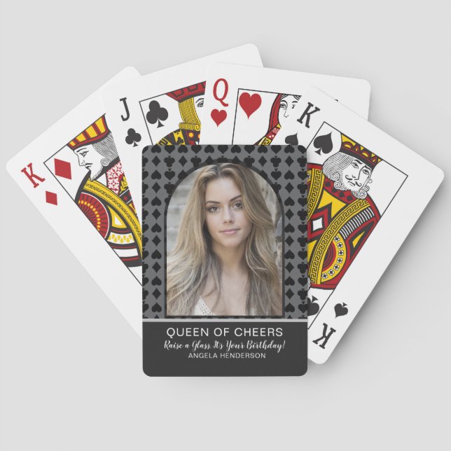 Queen of Cheers Birthday Playing Cards | Raise (Back)