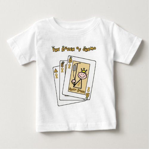 Queen of Chemo _ Childhood Cancer Gold Ribbon Baby T_Shirt