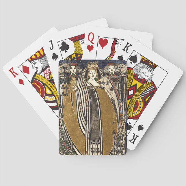 Queen of Clubs by Margaret Macdonald Mackintosh Poker Cards (Back)