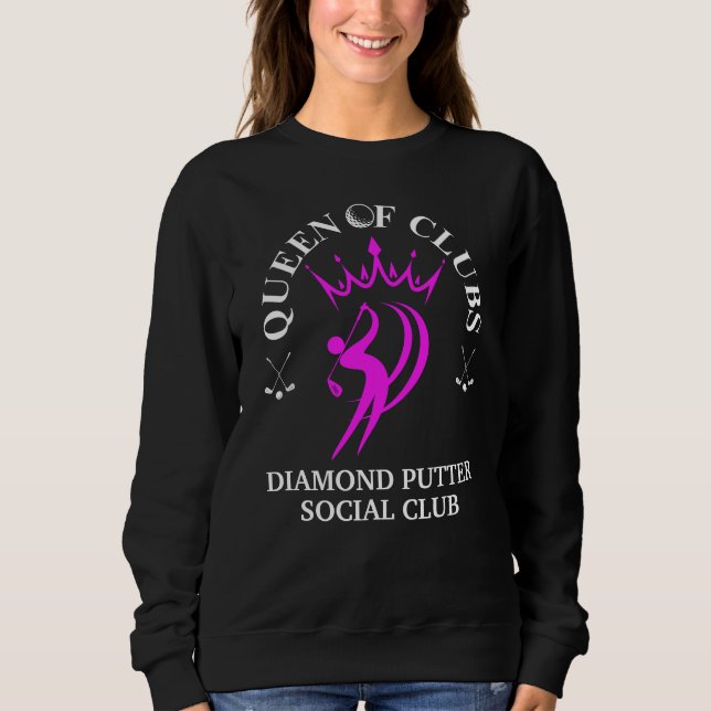 QUEEN OF CLUBS Women's Golf Customizable Sweatshirt (Front)