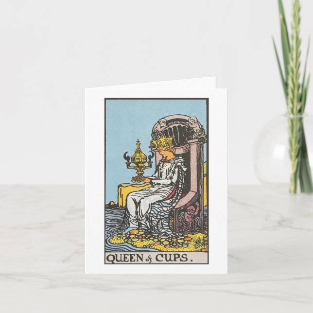Queen of cups blank card-Rider Waite Smith tarot Card (Front)