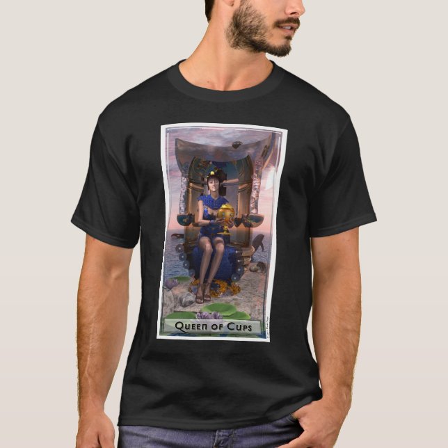 Queen of Cups Dark T-Shirt (Front)