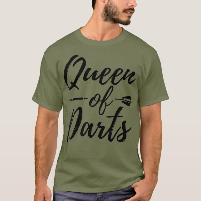 Queen Of Darts Funny Dart Tournament League Gift T-Shirt (Front)