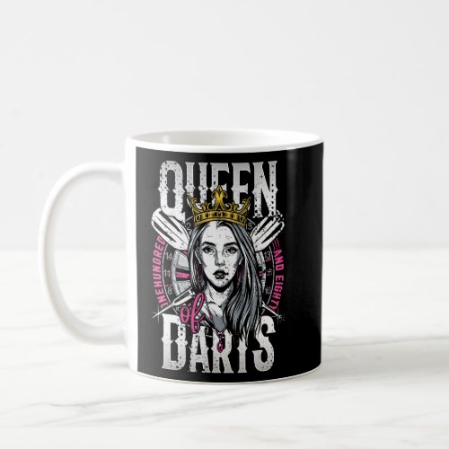 Queen of Darts  Retro Skull  Dartboard 180 Women Coffee Mug