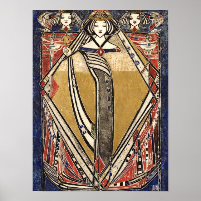 Queen of Diamonds by Margaret Macdonald Mackintosh Poster (Front)