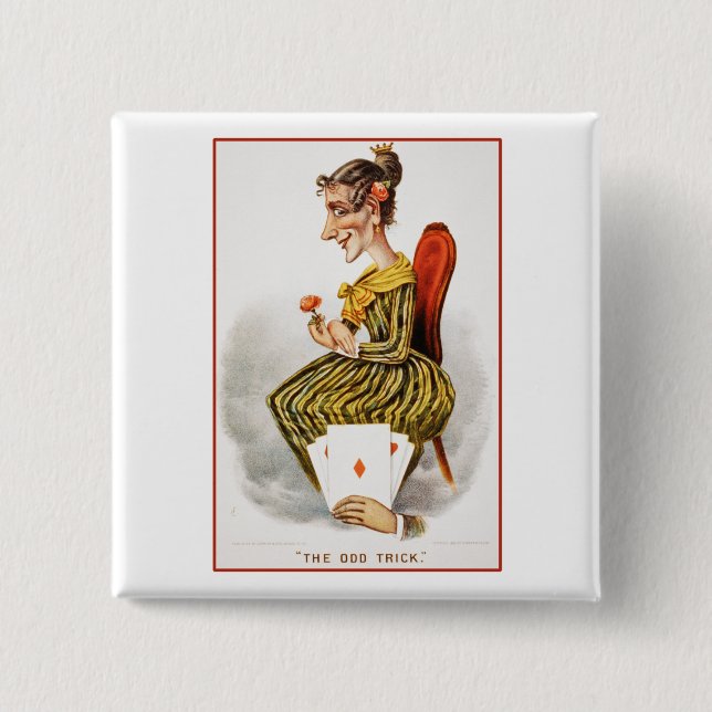 Queen of Diamonds Pinback Button (Front)