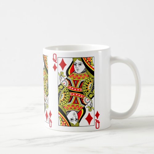 Queen Of Diamonds Playing Card Coffee Mug