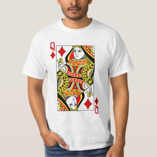 Queen Of Diamonds Playing Card T_Shirt
