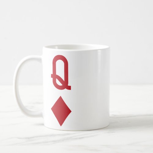 Queen of Diamonds Red Playing Card  Coffee Mug