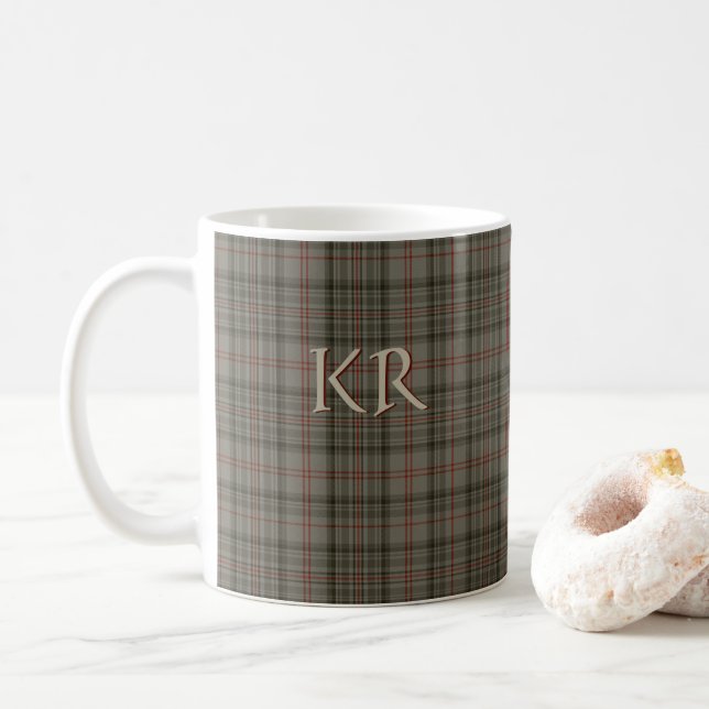 Queen of England Balmoral Royal Tartan Coffee Mug (With Donut)