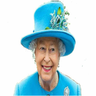 Queen of England in Blue Cutout
